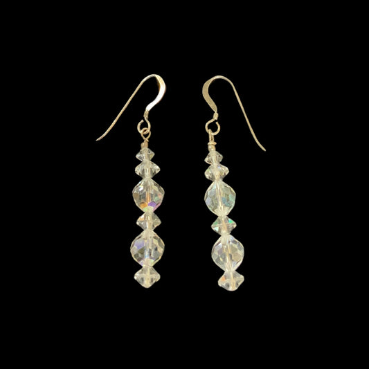 Handmade Vintage & Crystal Bead Earrings Clear