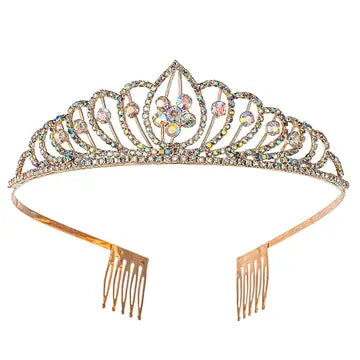 Flower Bud Lightweight Rhinestone Tiara